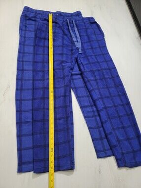 Lot of 2 Men's Blue Plaid Fleece Pajama Pants M